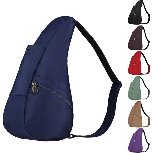 Healthy Back Bag Microfiber Navy Ergonomic Crossbody for Women